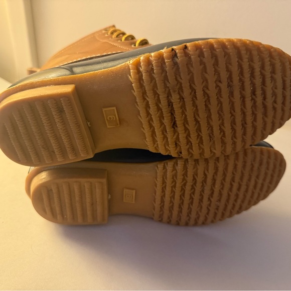 Brown and navy blue duck boots #duckboots women’s size 6 BASS - Picture 6 of 6